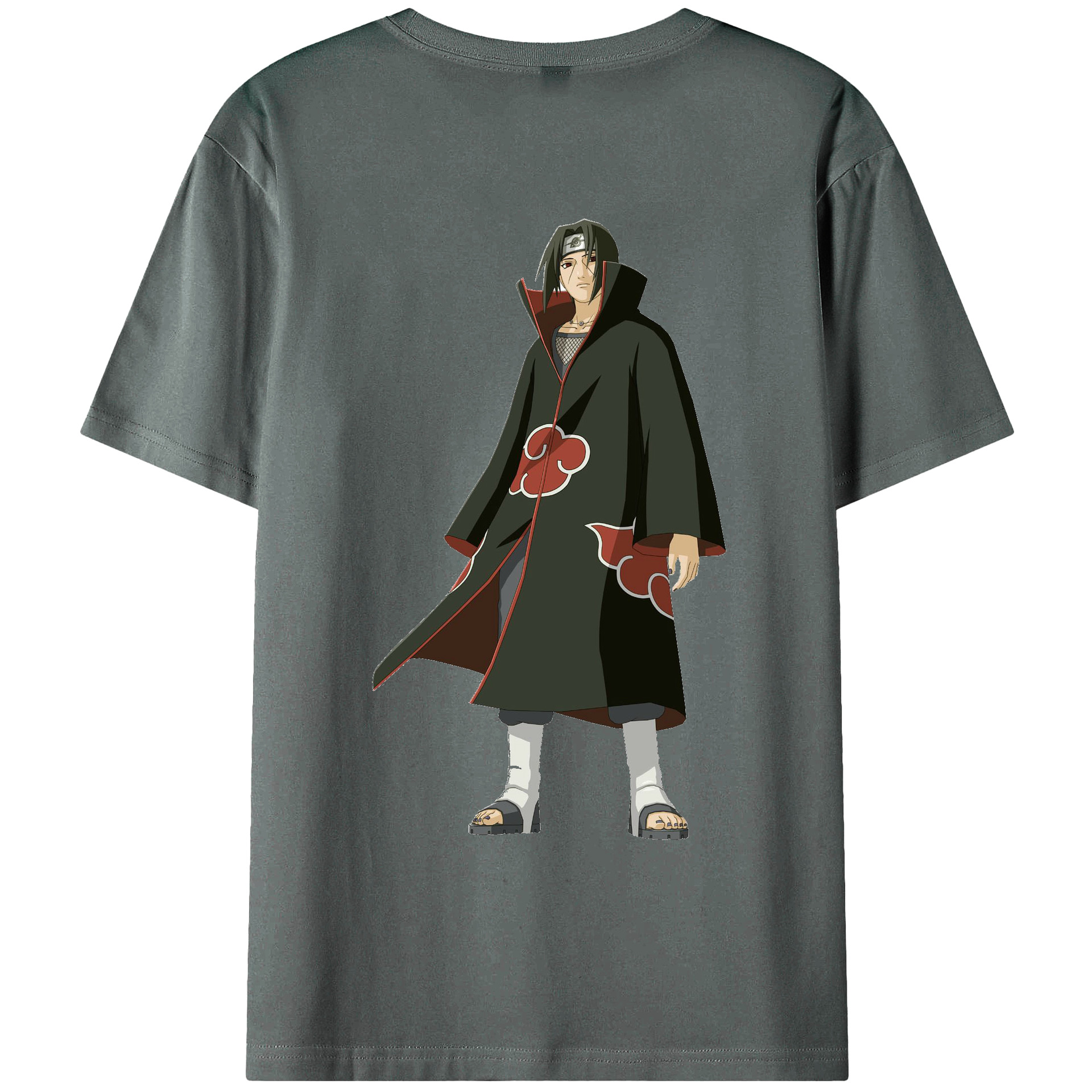 （画像用） NARUTO -ナルト- うちは イタチ Uchiha Itachi 綿100％ メンズ半袖Tシャツ（バックプリント） 通気性
